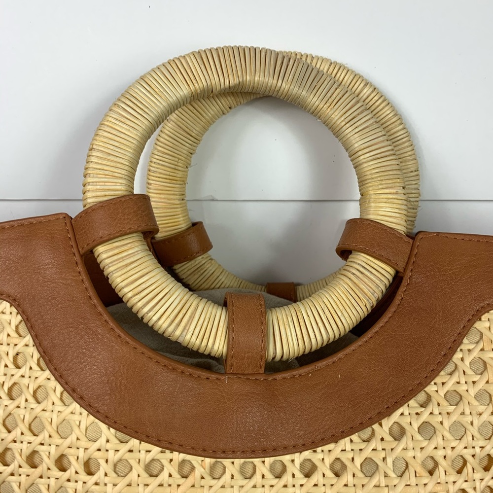 Universal Thread Natural Straw Drawstring Handbag - image 2